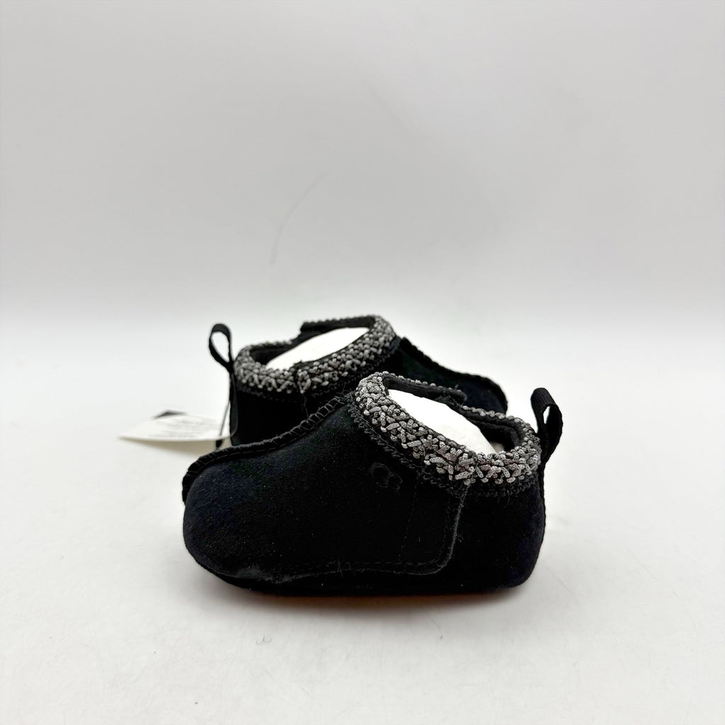UGG Baby Tasman Slippers US 0/1 XS Black Suede NIB