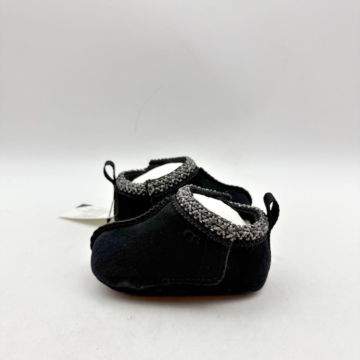 UGG Baby Tasman Slippers US 0/1 XS Black Suede NIB