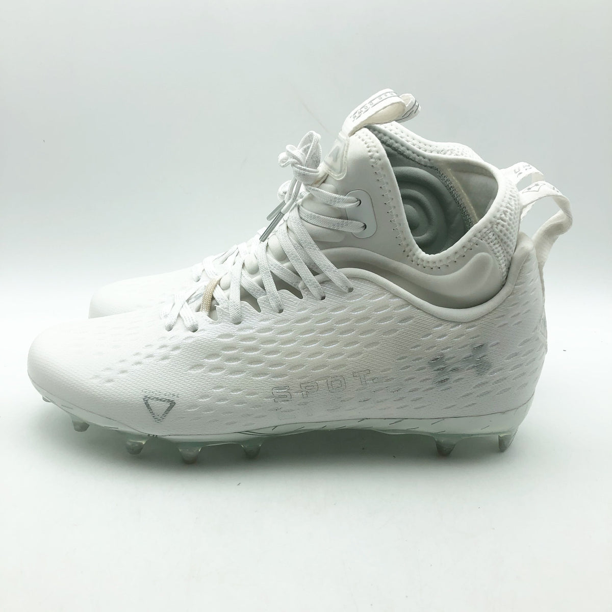 Under Armour Mens Spotlight Lux MC 2.0 Football Cleat Size 9.5 White Silver NWOB
