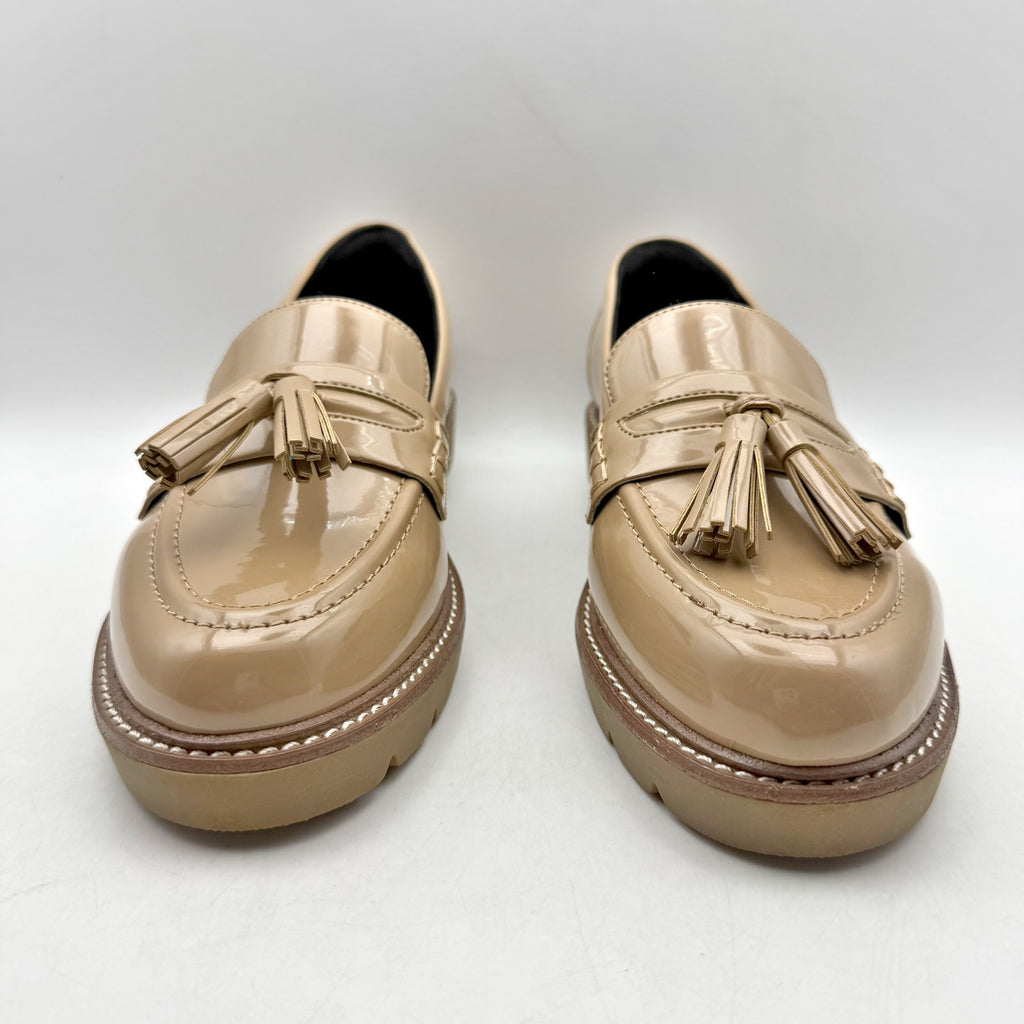 Rockport Womens Kiara Loafers US 9.5 M Tan Natural Vegan Patent Leather NWOB