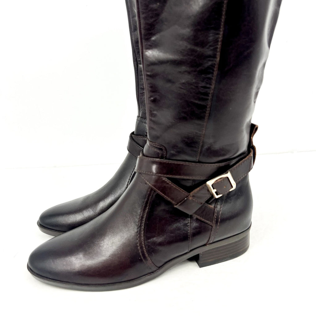Naturalizer Womens Rena2 Knee High Boots US 8M Dark Brown Leather NWOB