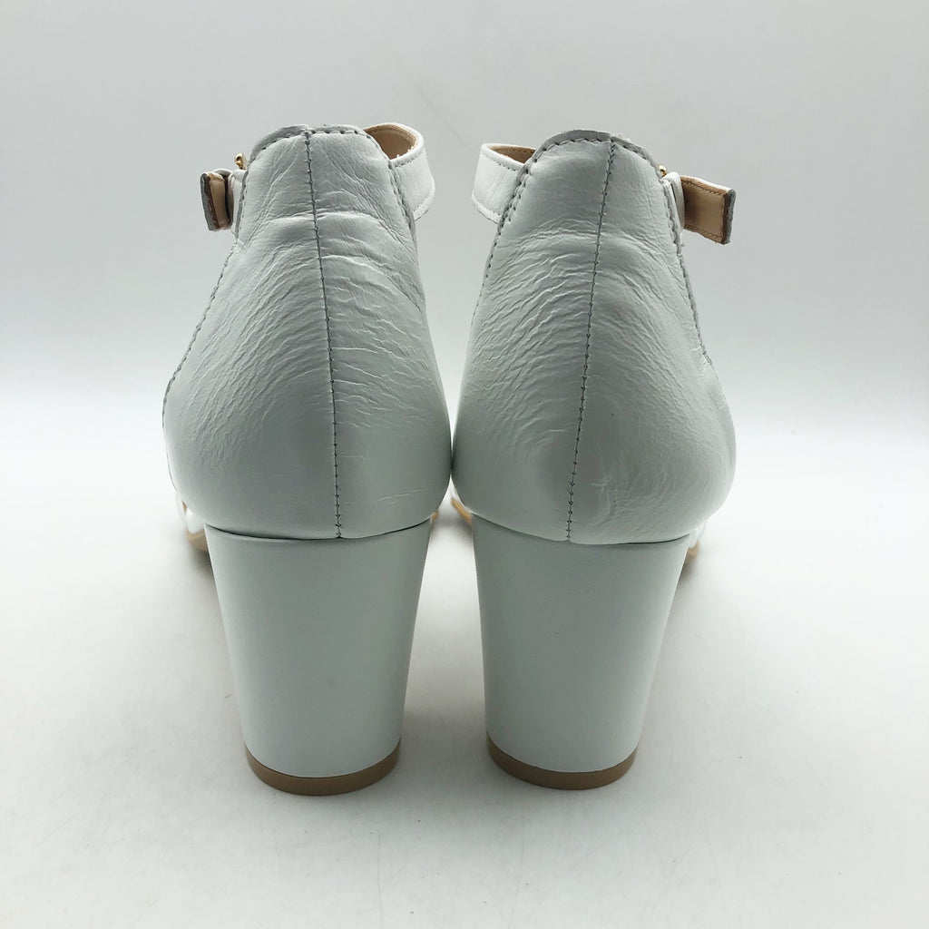 Naturalizer Womens Vera Sandals Size 6 Wide EU 36 White Block Heel NIB