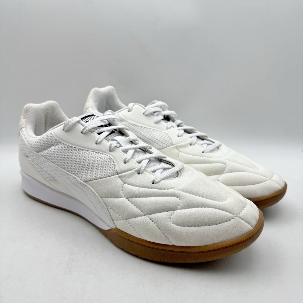 PUMA Mens King Top It Indoor Soccer Sneaker US 11.5 White Gold NWOB