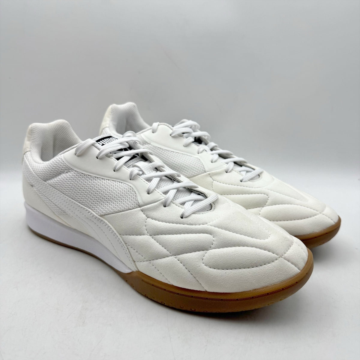 PUMA Mens King Top It Indoor Soccer Sneaker Size 11.5 White Gold NWOB