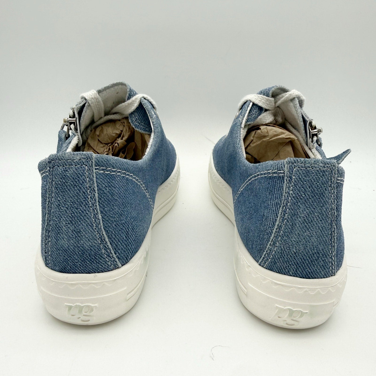 Paul Green Womens Skylar Sneakers UK 3.5 US 6 Blue Denim Canvas NWOB