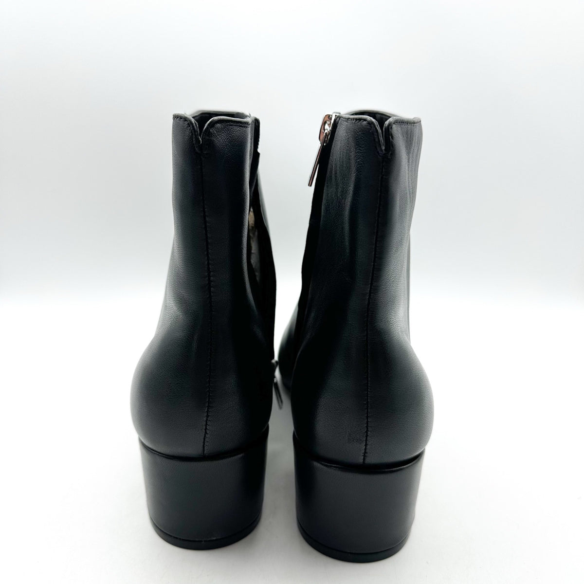 Marc Fisher LTD Womens Leonna Ankle Boots Size 8.5 M Black Leather Heels NWOB