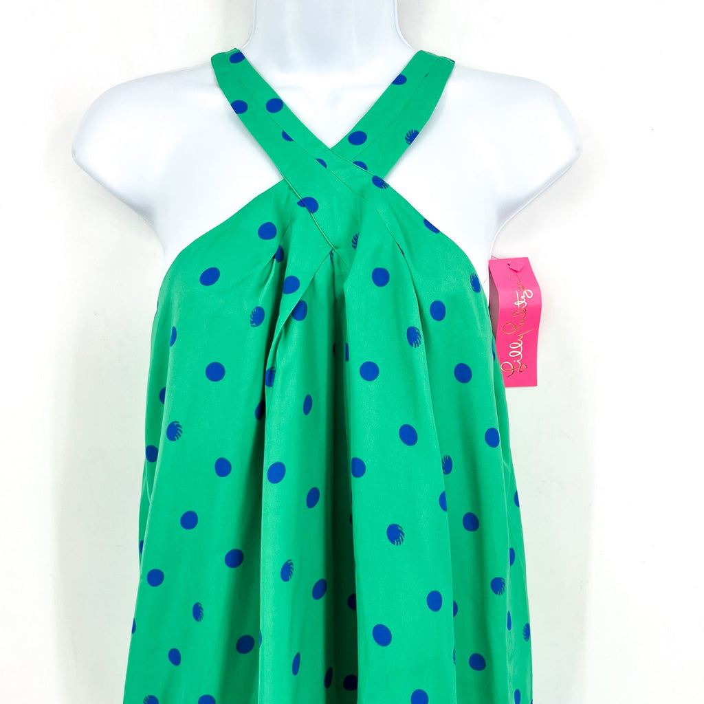 LILLY PULITZER Womens Rori Halter Top Small Botanical Green Hotter Spot NWT