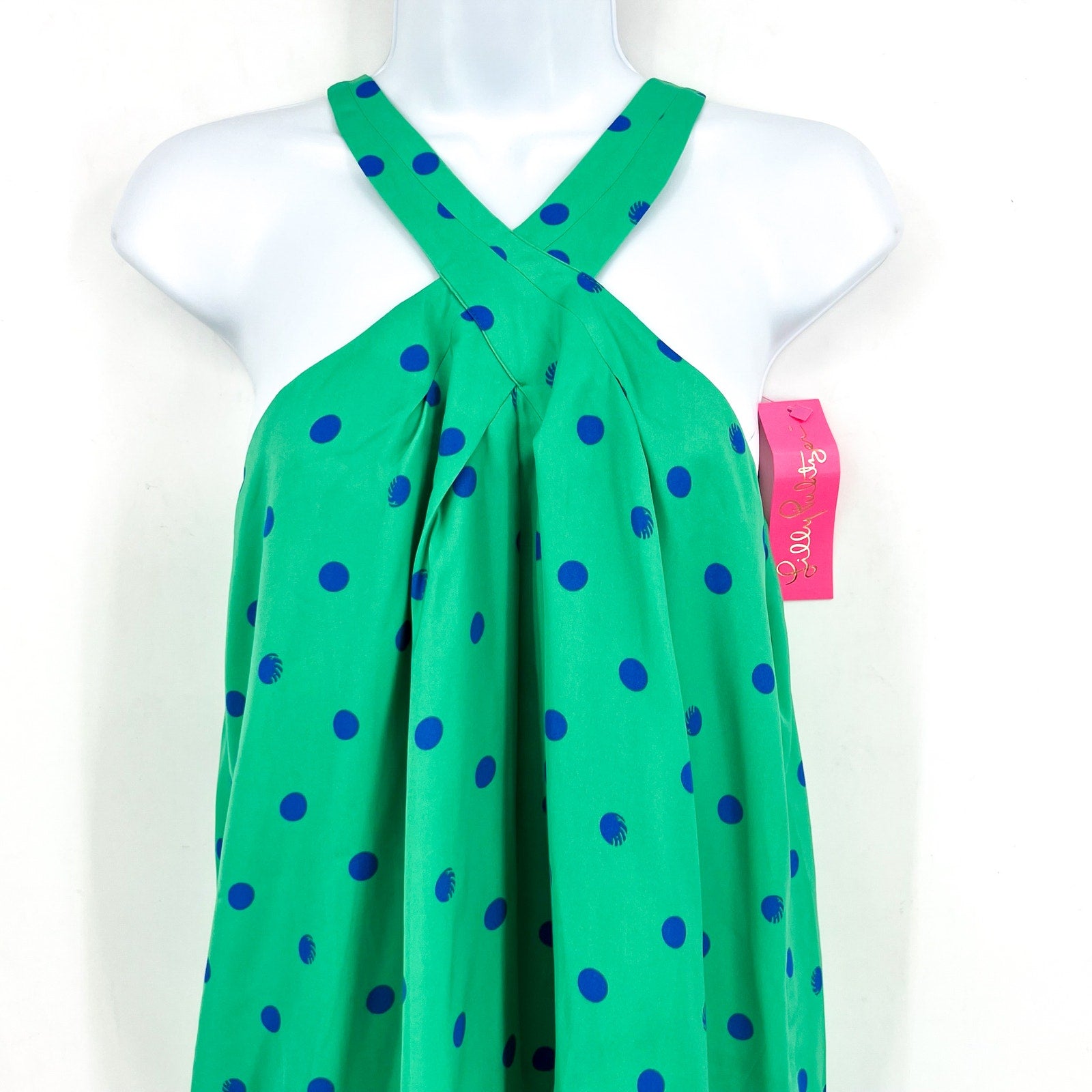 LILLY PULITZER Womens Rori Halter Top Small Botanical Green Hotter Spot NWT