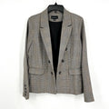 FORTUNE + IVY Womens Double-Breasted Blazer Small Glen Plaid Grey Multi NWOT