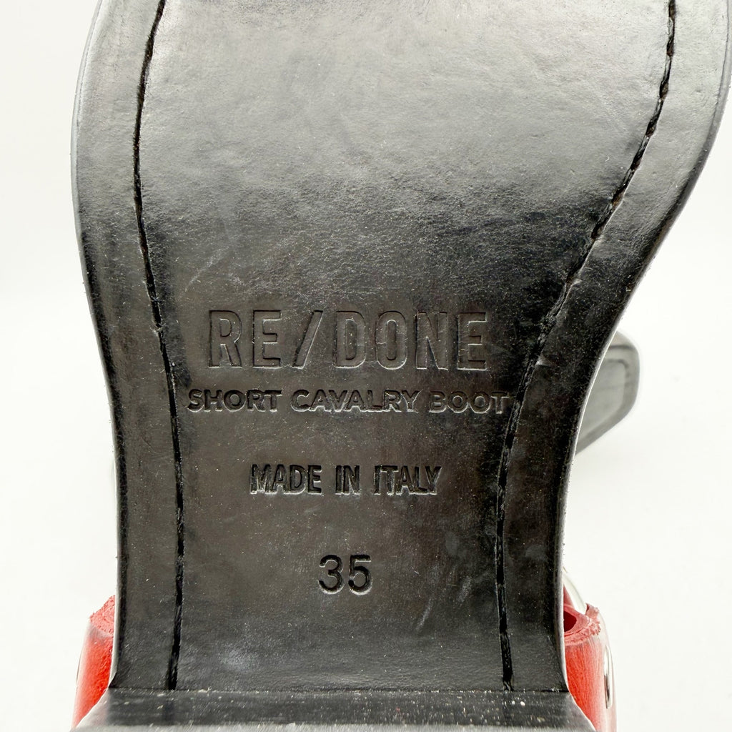 RE/DONE Womens Cavalry Ankle Boot EU 35 US 5 Red Leather NWOB