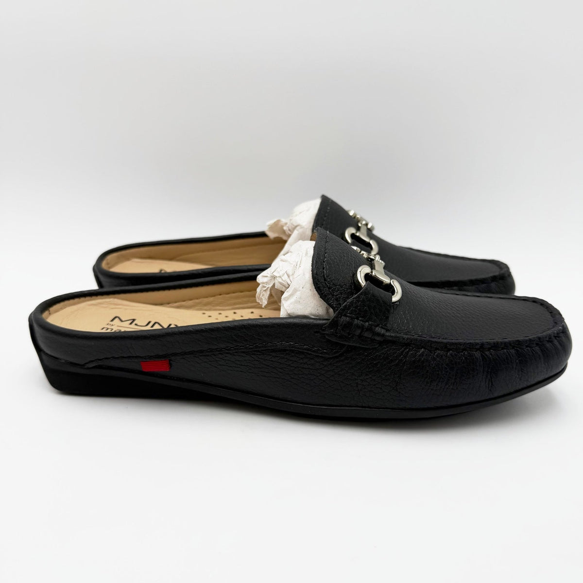 Marc Joseph New York Womens Ocean Drive Bit Mules Size 9 Black Leather NIB