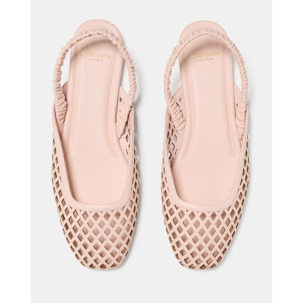 Kate Spade Womens Eloise Slingback Flats Size 9 B Pink Leather Laser Cutout NIB
