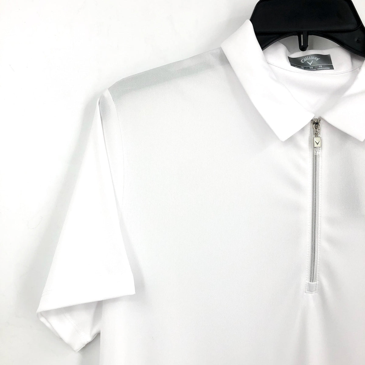 CALLAWAY Quarter Zip Short Sleeve Heather Golf Polo Shirt XL Brillant White NWT