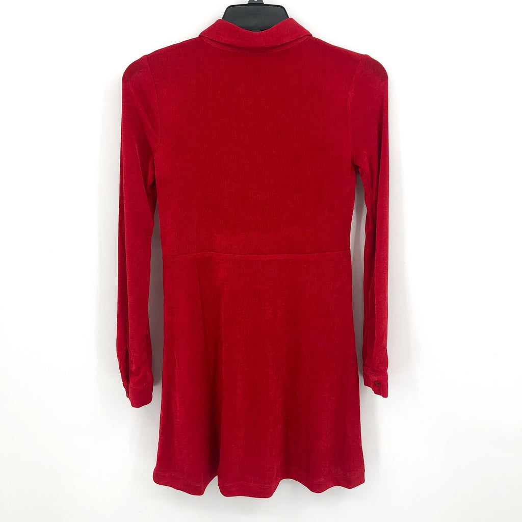 BARDOT JUNIOR Girl's Krista Mini Shirt Dress Size 14 Fire Red Long Sleeves NWT