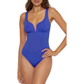 BECCA Women's Erin One Piece Swimsuit Medium Ultramarine Blue V-Wire NWT