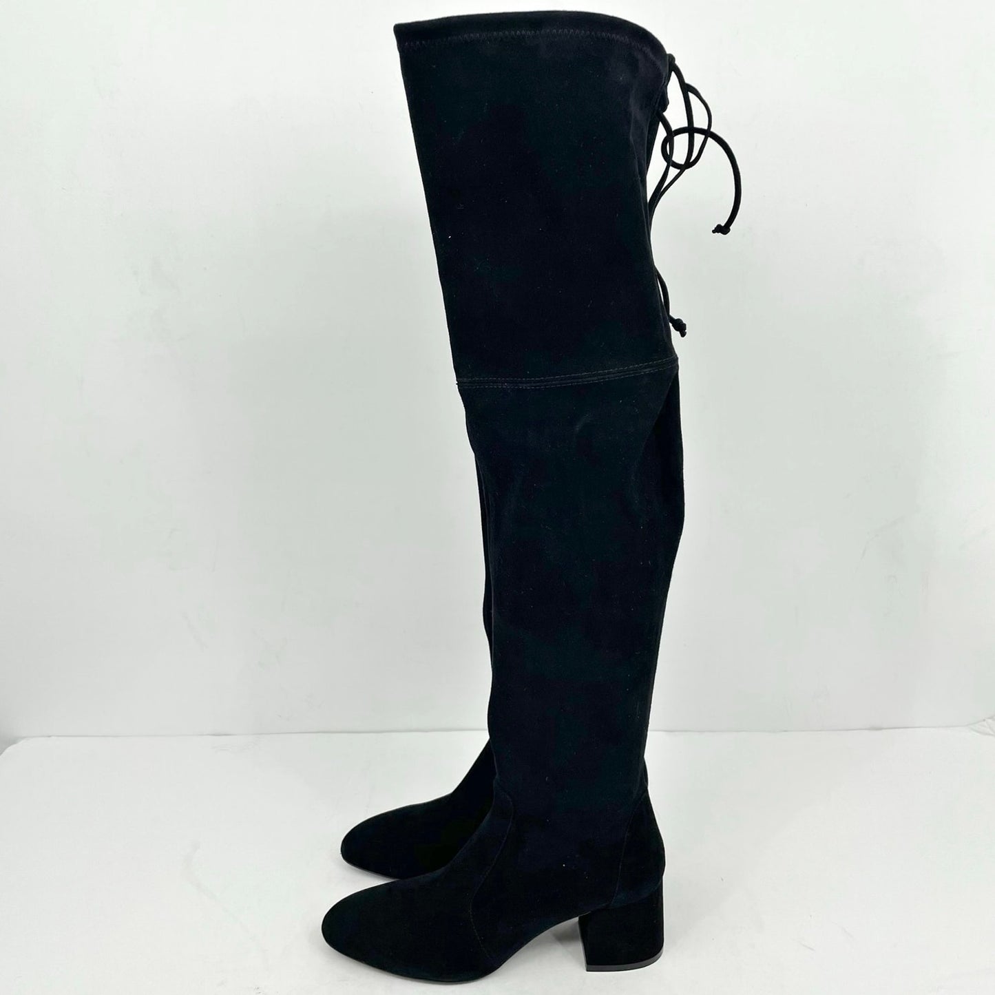 Stuart Weitzman Womens Flareland Over The Knee Boots US 7 B Black Suede NWOB