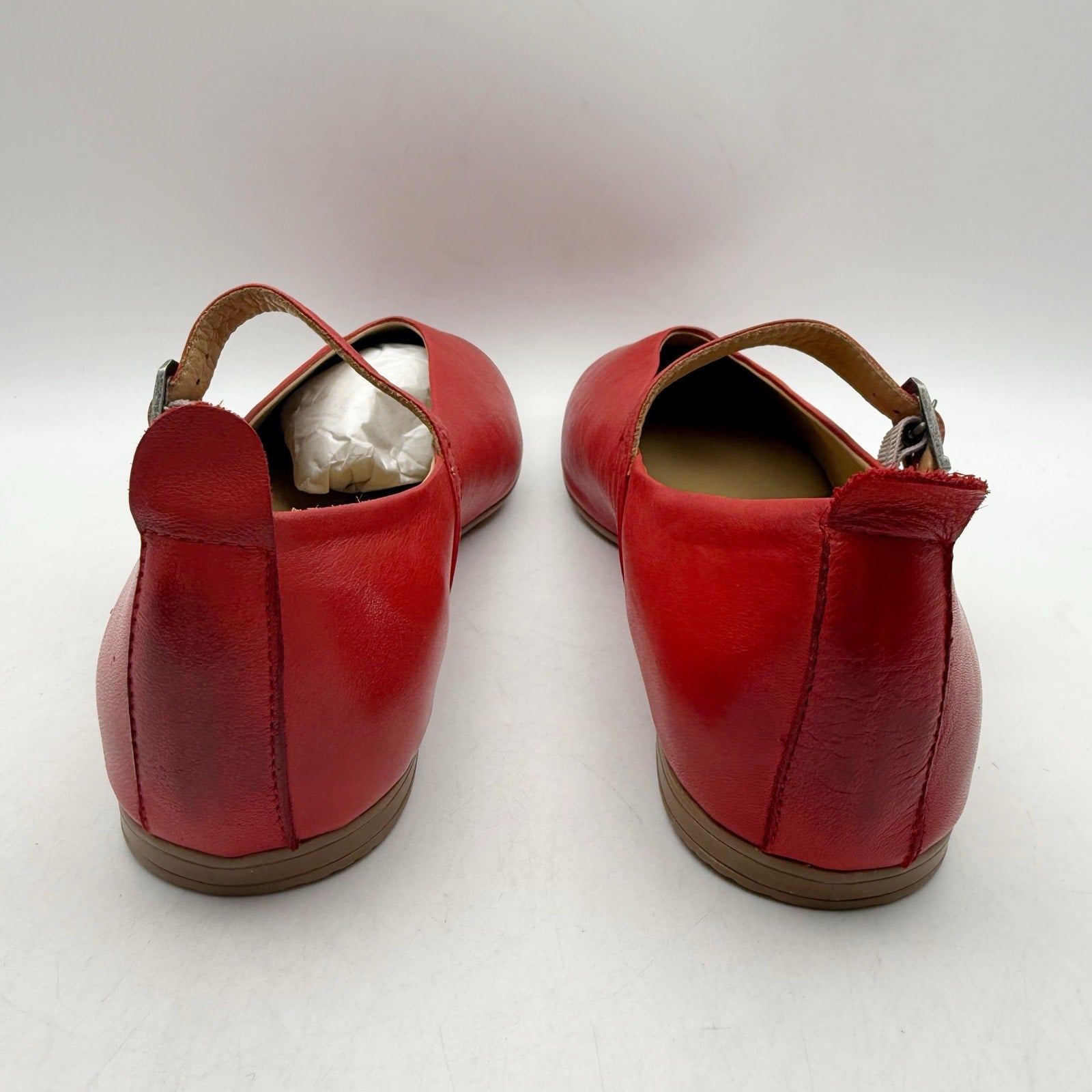 Miz Mooz Womens Kiki Mary Jane Flats EU 38 US 7.5-8 Red Leather NIB
