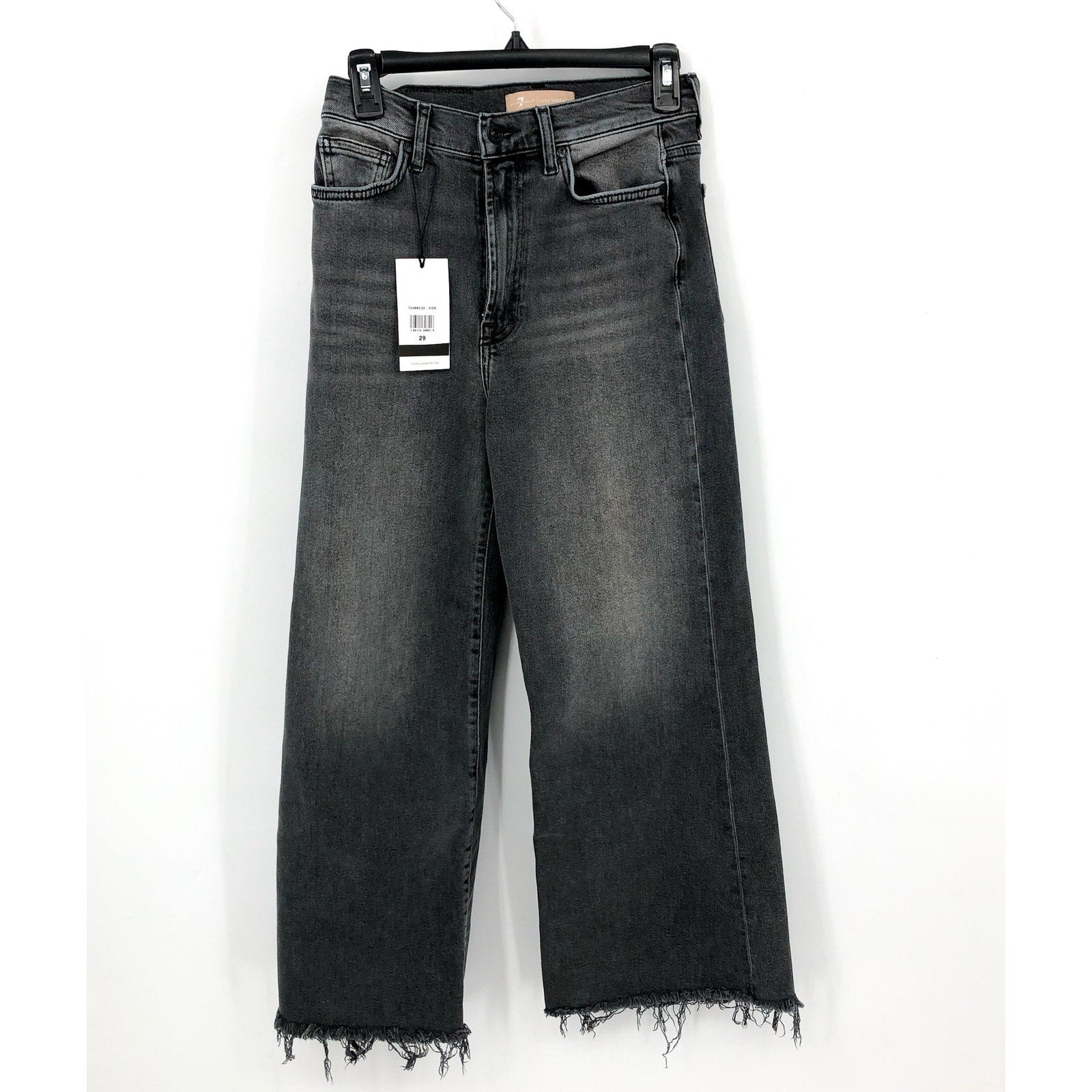 7 FOR ALL MANKIND Womens Ultra High Rise Cropped Jo Jeans Size 28 US 6 Grey NWT