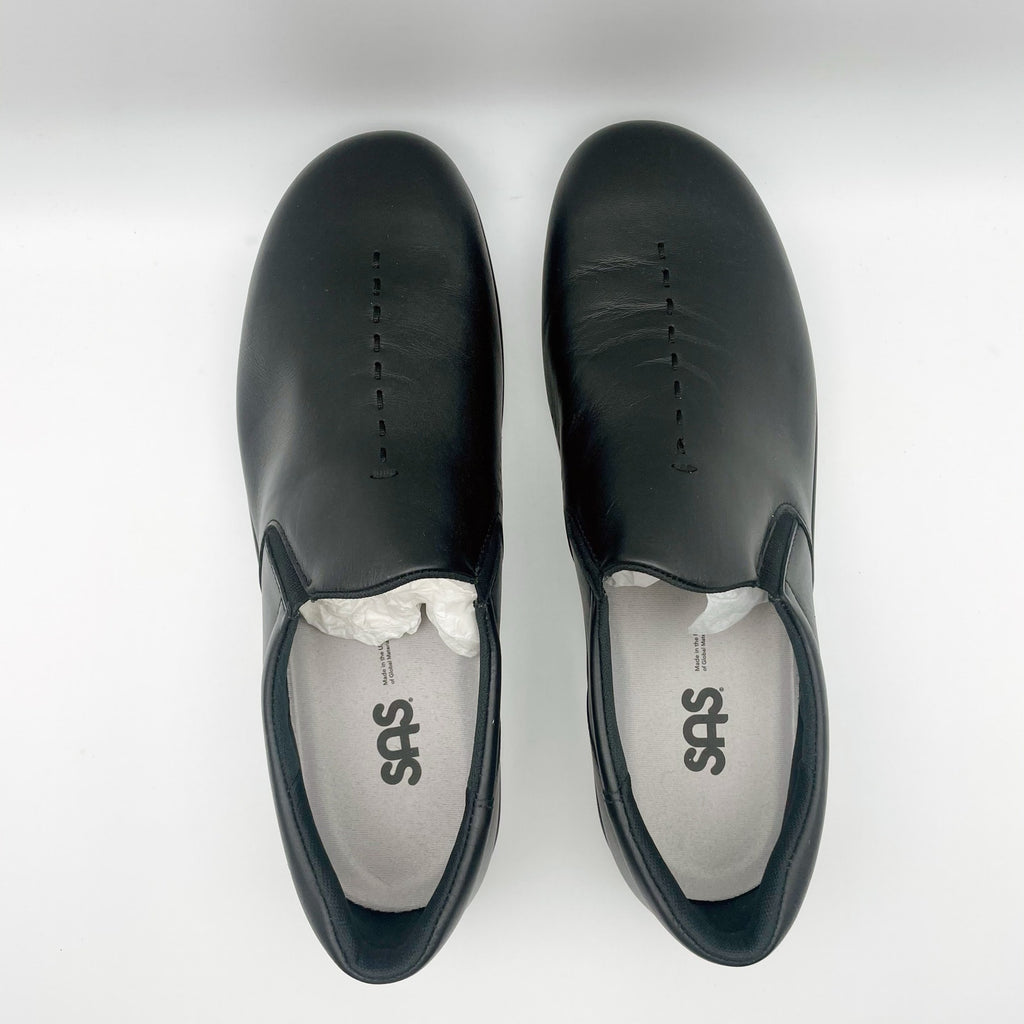 SAS Womens Viva Slip On Comfort Loafers Size 10.5 Black Leather Casual Shoes NIB