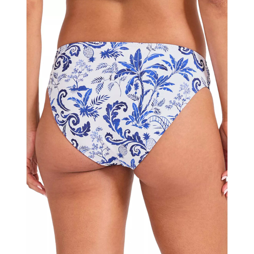 TOMMY BAHAMA Terrazzo Tile Reversible Hipster Bikini Bottom Large Blue Print NWT