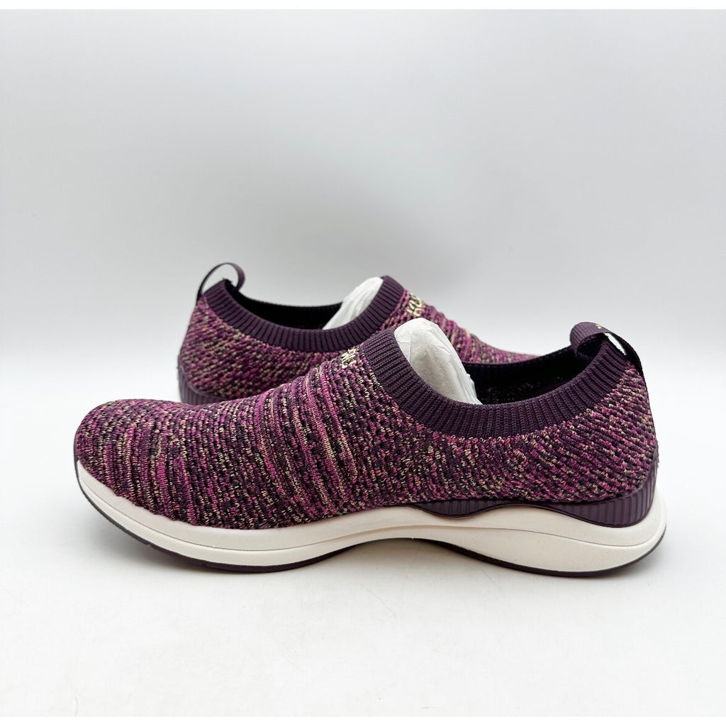 Kuru Womens Stride Casual Sneakers Size 7.5 Plum Purple Knit Slip On NWOB