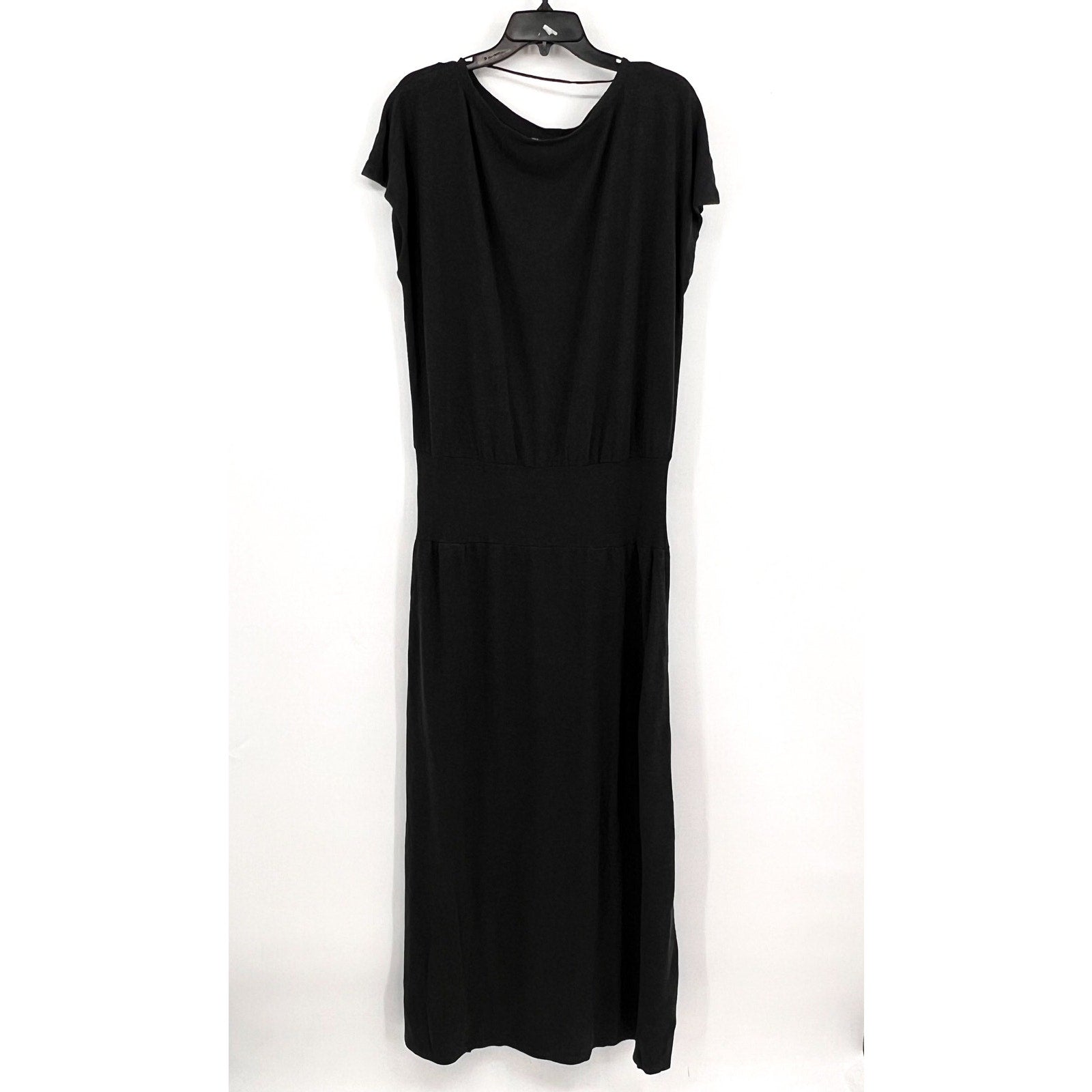 PRANA Women's Cozy Up Skyland Dress Large Black Stretch Boatneck NWT