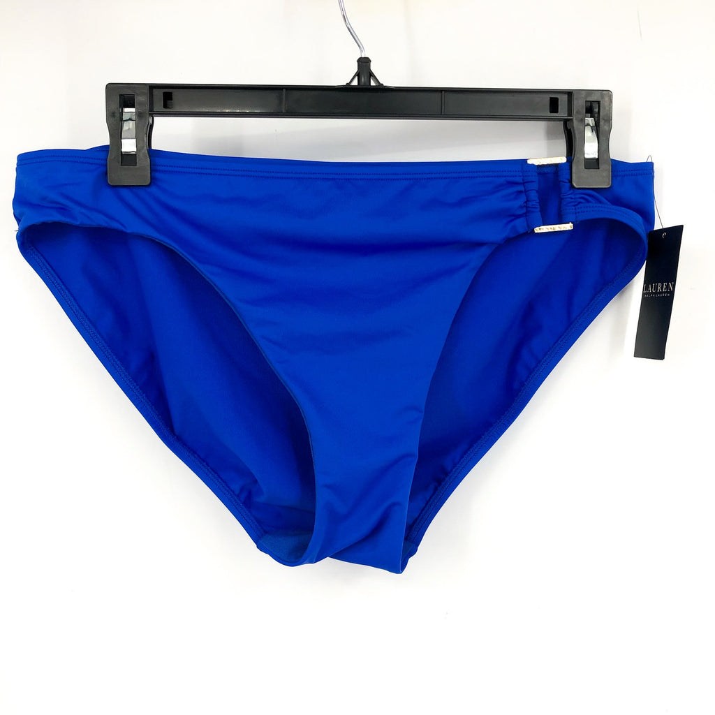 LAUREN RALPH LAUREN Womens Ring Bikini Bottoms Size 10 Royal Blue Beach Club NWT
