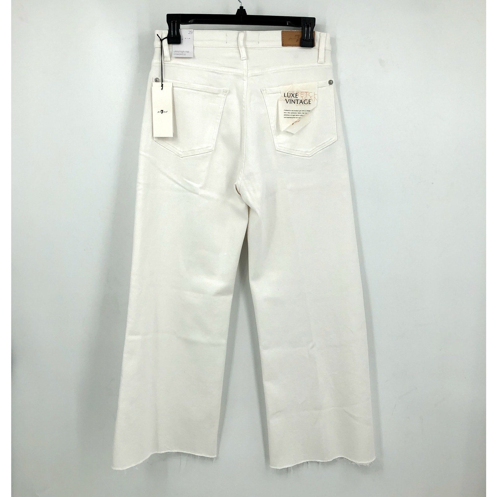 7 FOR ALL MANKIND Womens Crop Joe Jeans Size 29 US 8 White Ultra High-Rise NWT