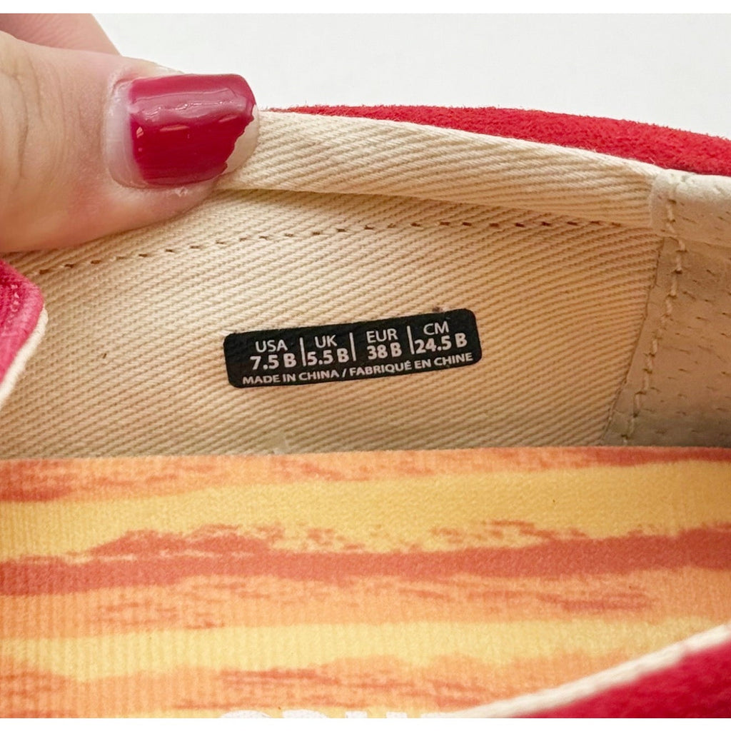 Spenco Womens Waterfront Canvas Slip On Sneaker 7.5B Red Pink Bittersweet NIB