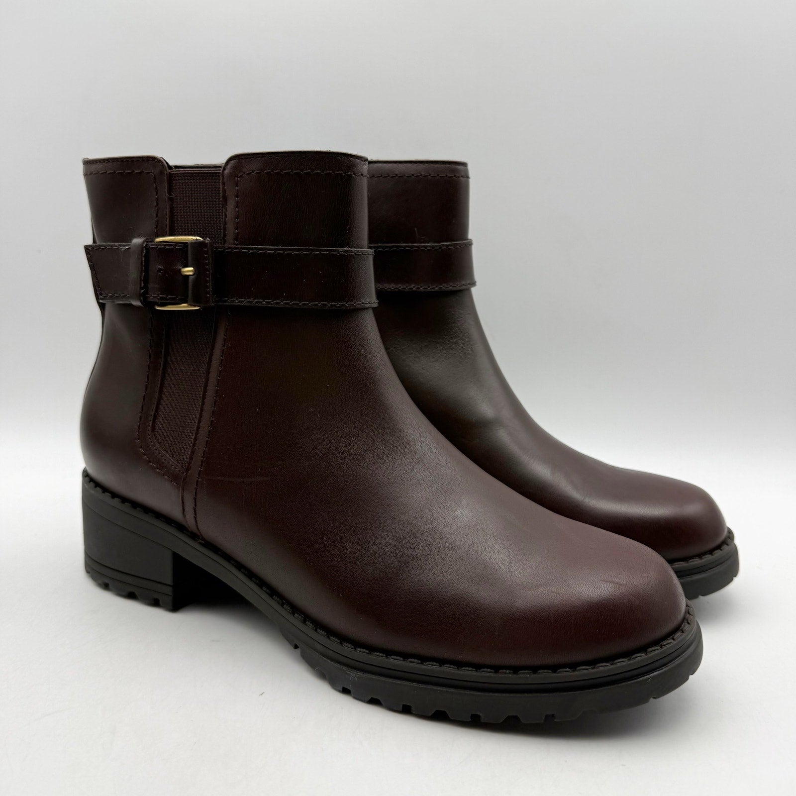 Cole Haan Womens Catherine Ankle Booties US 8 B Brown Leather Waterproof NIB
