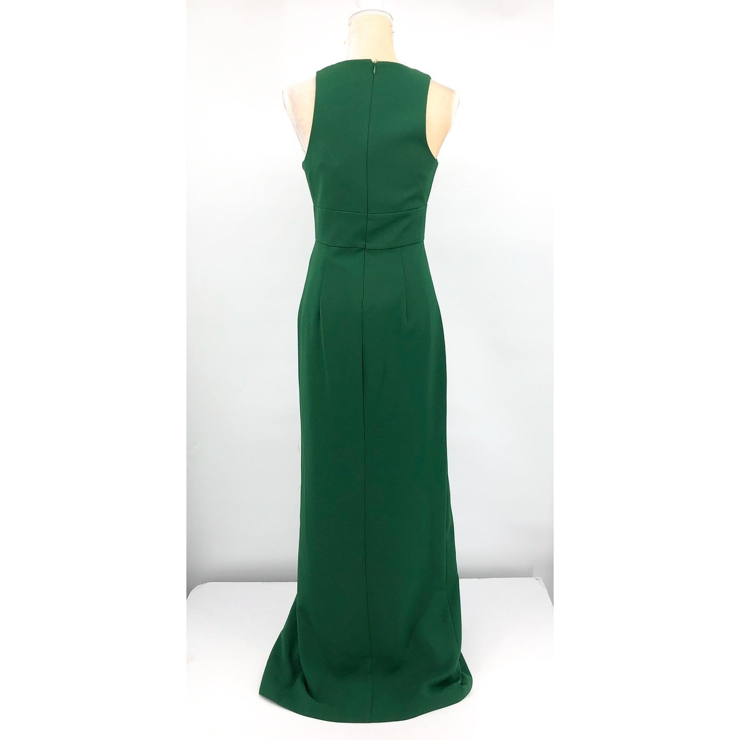 LIV FOSTER Women's Column Gown Size 4 Basil Green Plunging V Neck NWT
