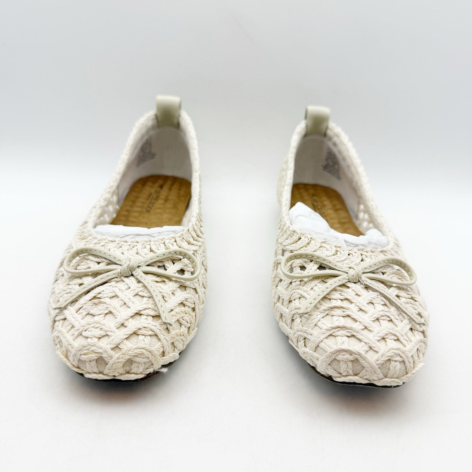 Kelsi Dagger Brooklyn Womens Frankie Flats US 8.5 EU 39 White Crochet NWOB