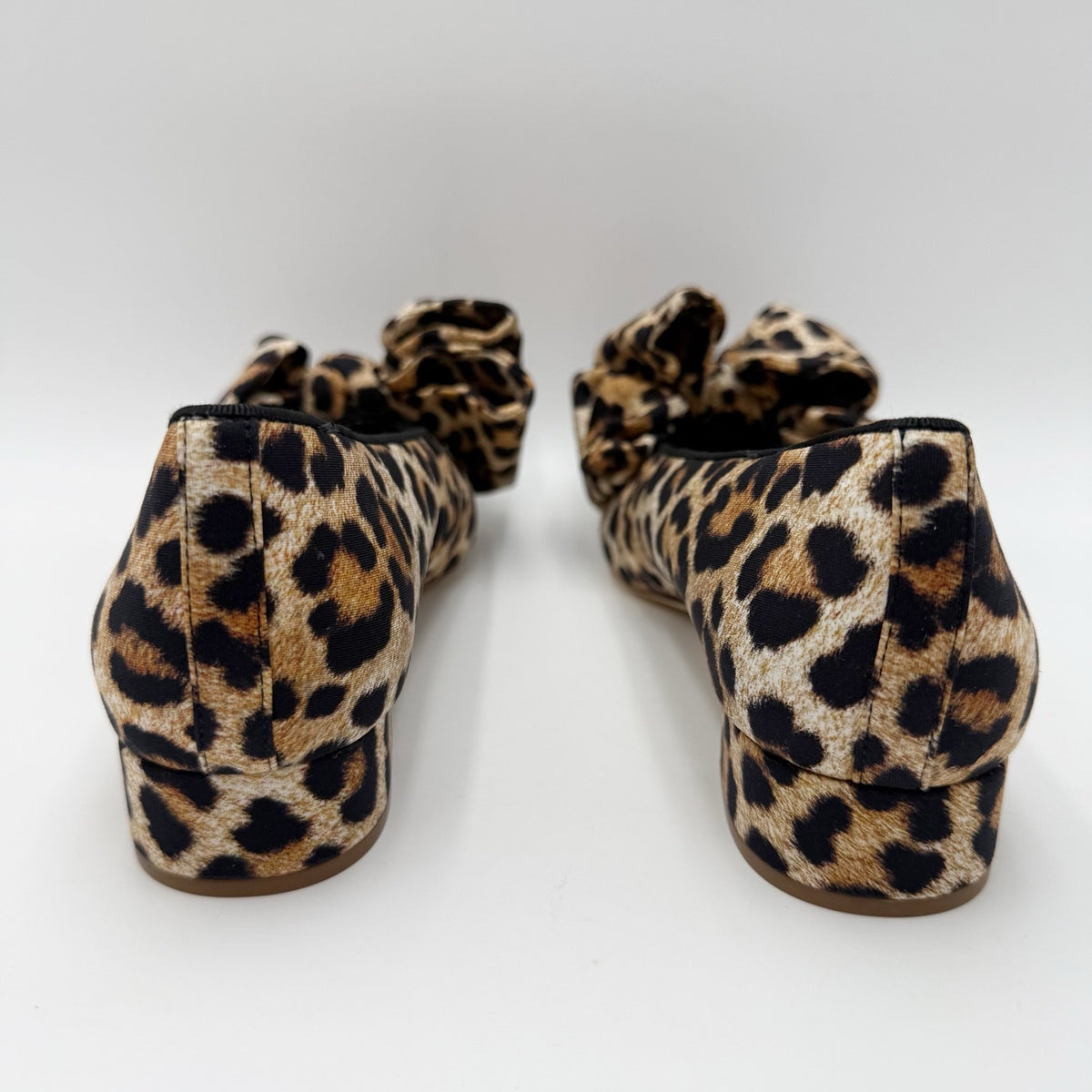 Loeffler Randall Womens Noa Heels Size 9.5 B Black Brown Leopard Bow NIB