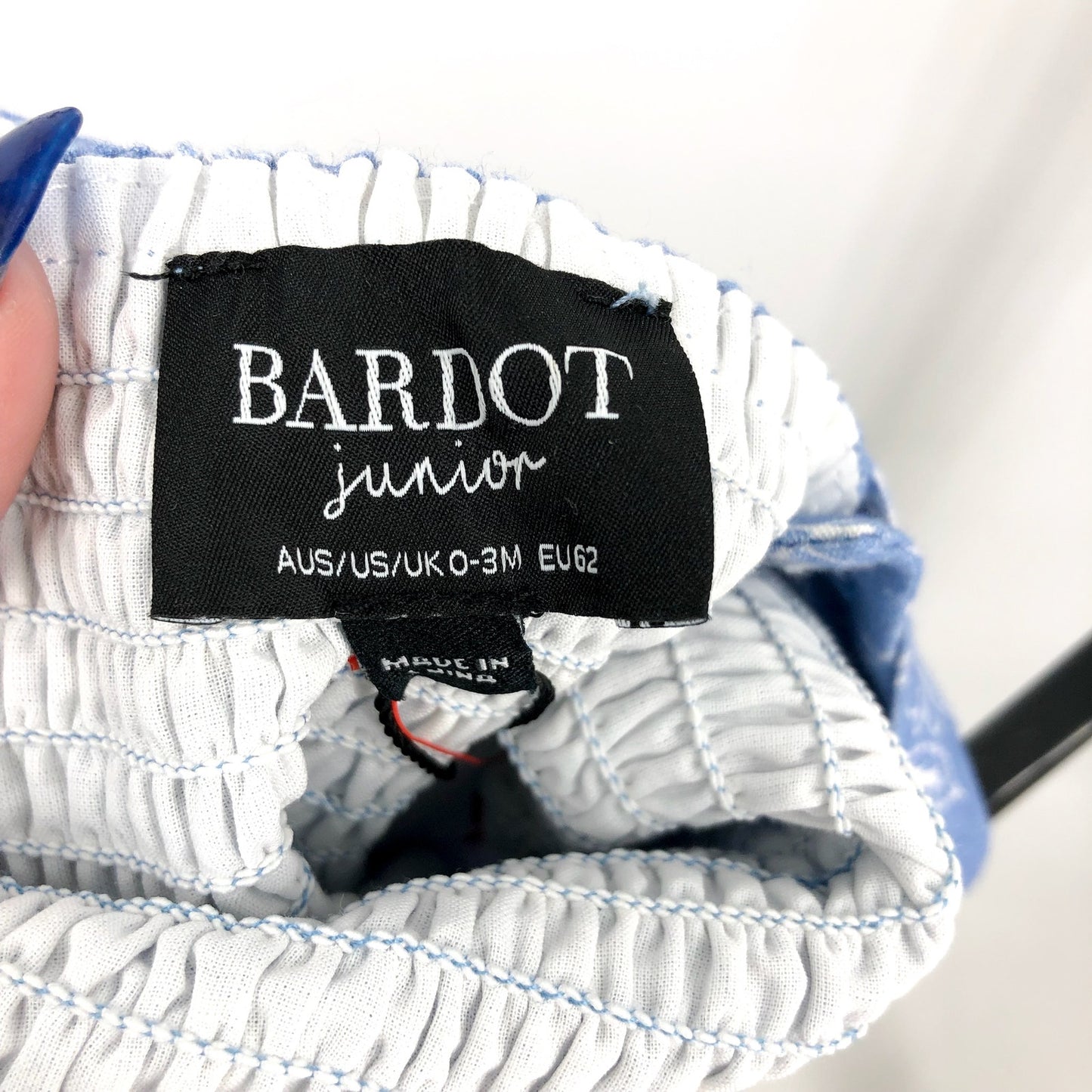 BARDOT Baby Missy Floral One Piece Outfit 0-3 Months Blue Linen