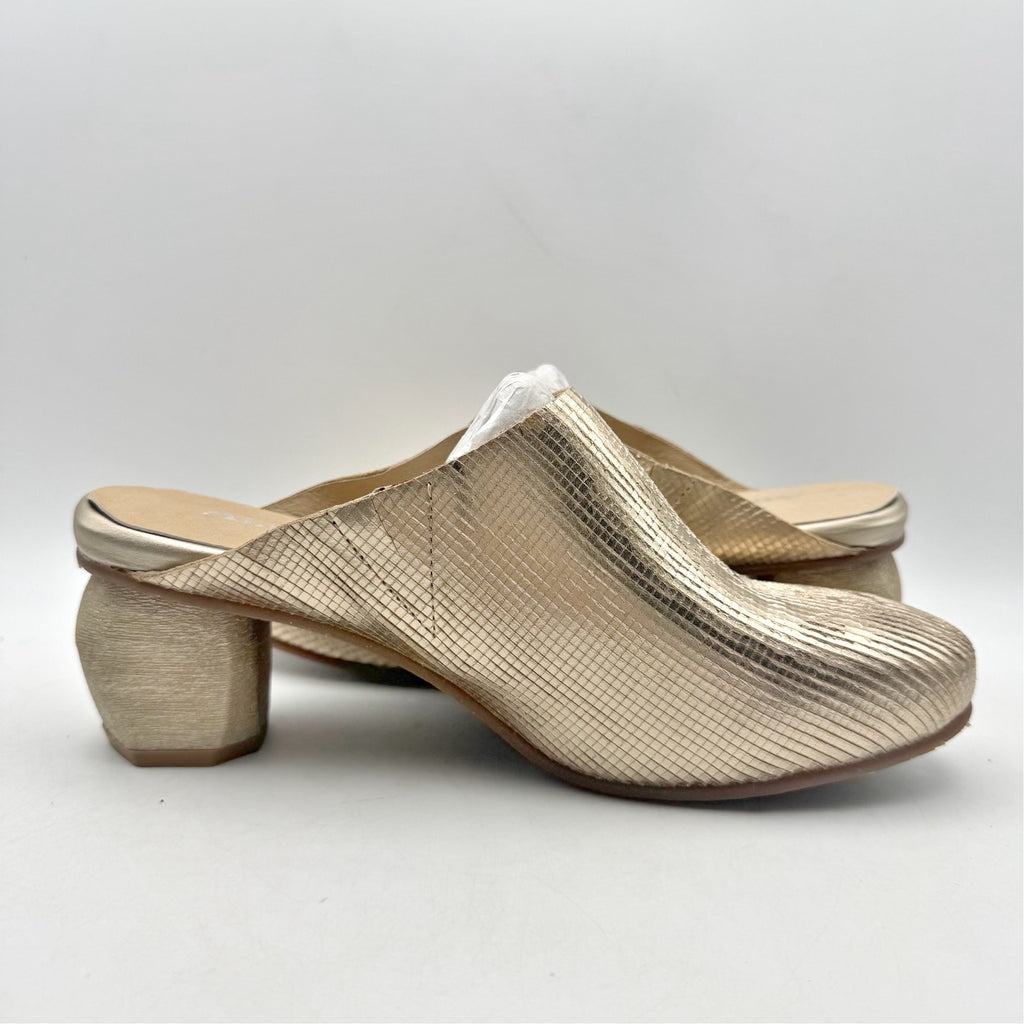 Antelope Womens Penni Mule Heels EU 41 US 10-10.5 Gold Leather NWOB