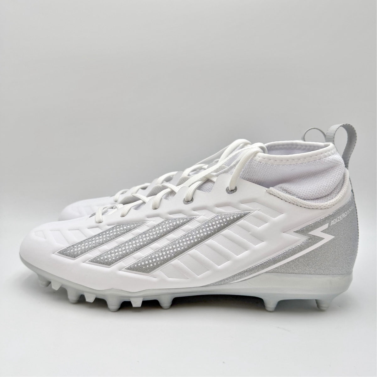Adidas Mens Adizero Impact.2 II Football Cleats Size 11.5 EU 45 White Silver NIB