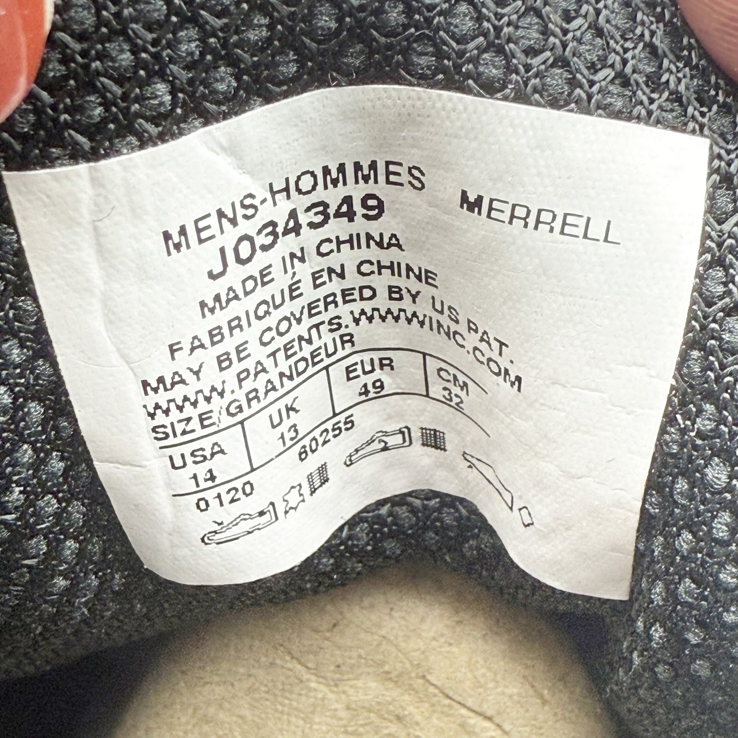 Merrell Mens Strongbound Mid Hiking Boots US 14 M Grey Charcoal Waterproof NIB