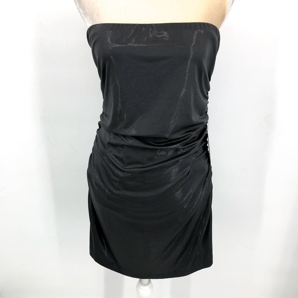 NORMA KAMALI Women's Strapless Pickleball Mini Dress XL 42 Gray Charcoal NWT