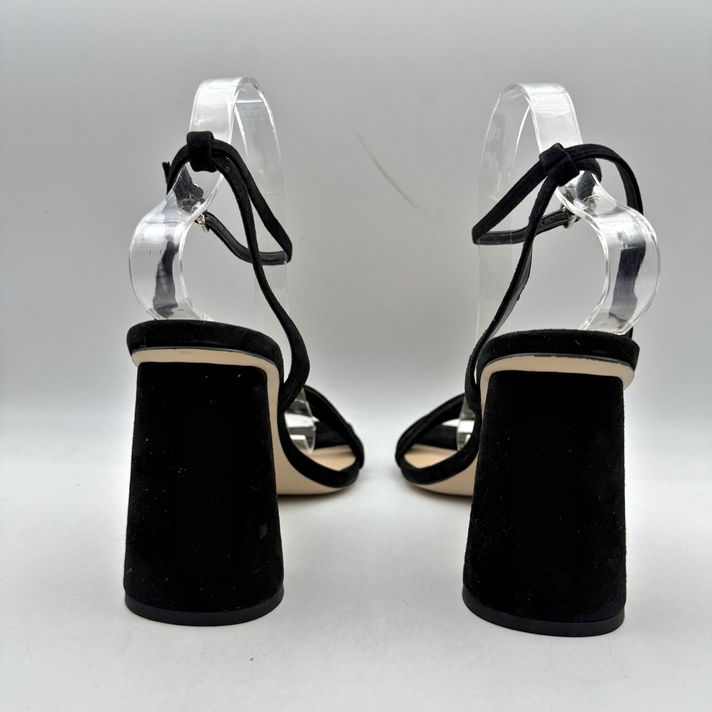 Sam Edelman Womens Kia Heeled Sandal US 7 EU 37 Black Suede NWOB