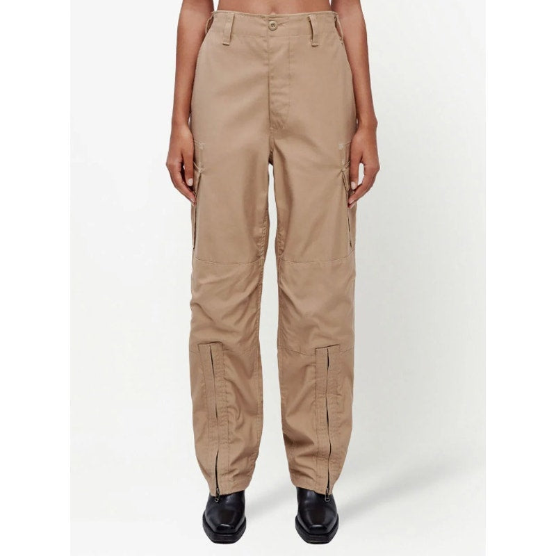 RE/DONE Women's Upcycled Cargo Trousers Small Khaki High Rise Straight Leg NWT