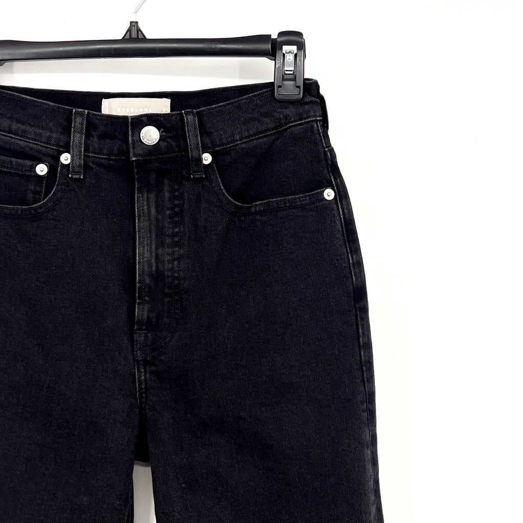 EVERLANE Womens Way-High Sailor Jeans Size 25 US 0 Crop Coal Black Wide Leg NWT