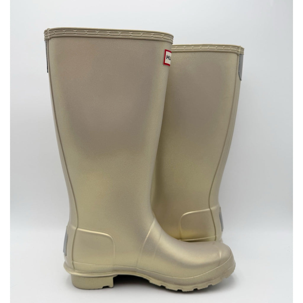 Hunter Girls Original Nebula Rain Boots Size 6 EU 37 Pale Gold Waterproof NWOB