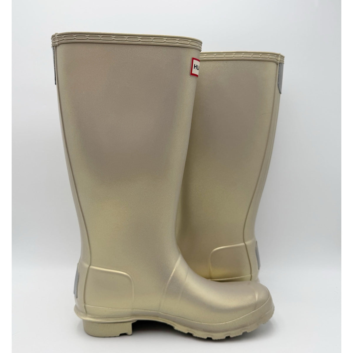 Hunter Girls Original Nebula Rain Boots Size 6 EU 37 Pale Gold Waterproof NWOB