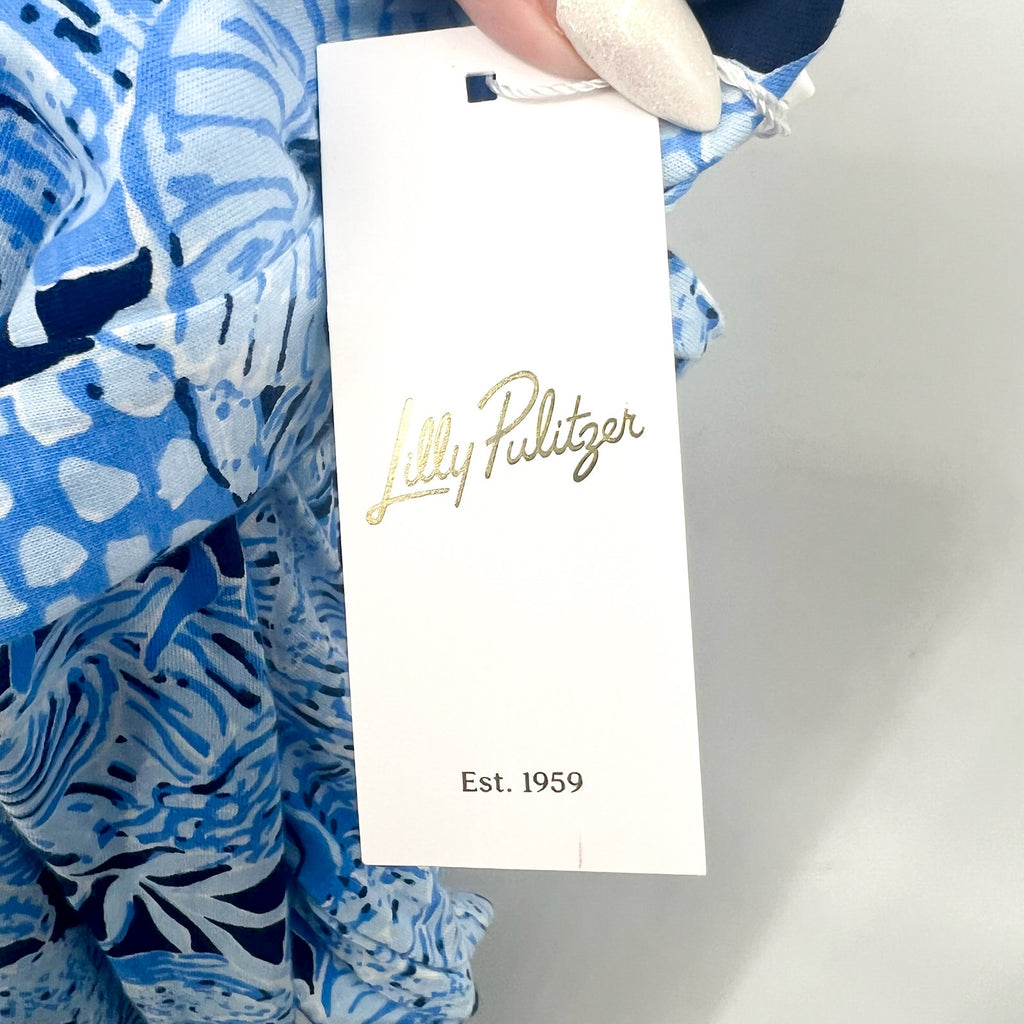 LILLY PULITZER Womens Cass Dress Medium Bonaire Blue Coastal Constellation NWT
