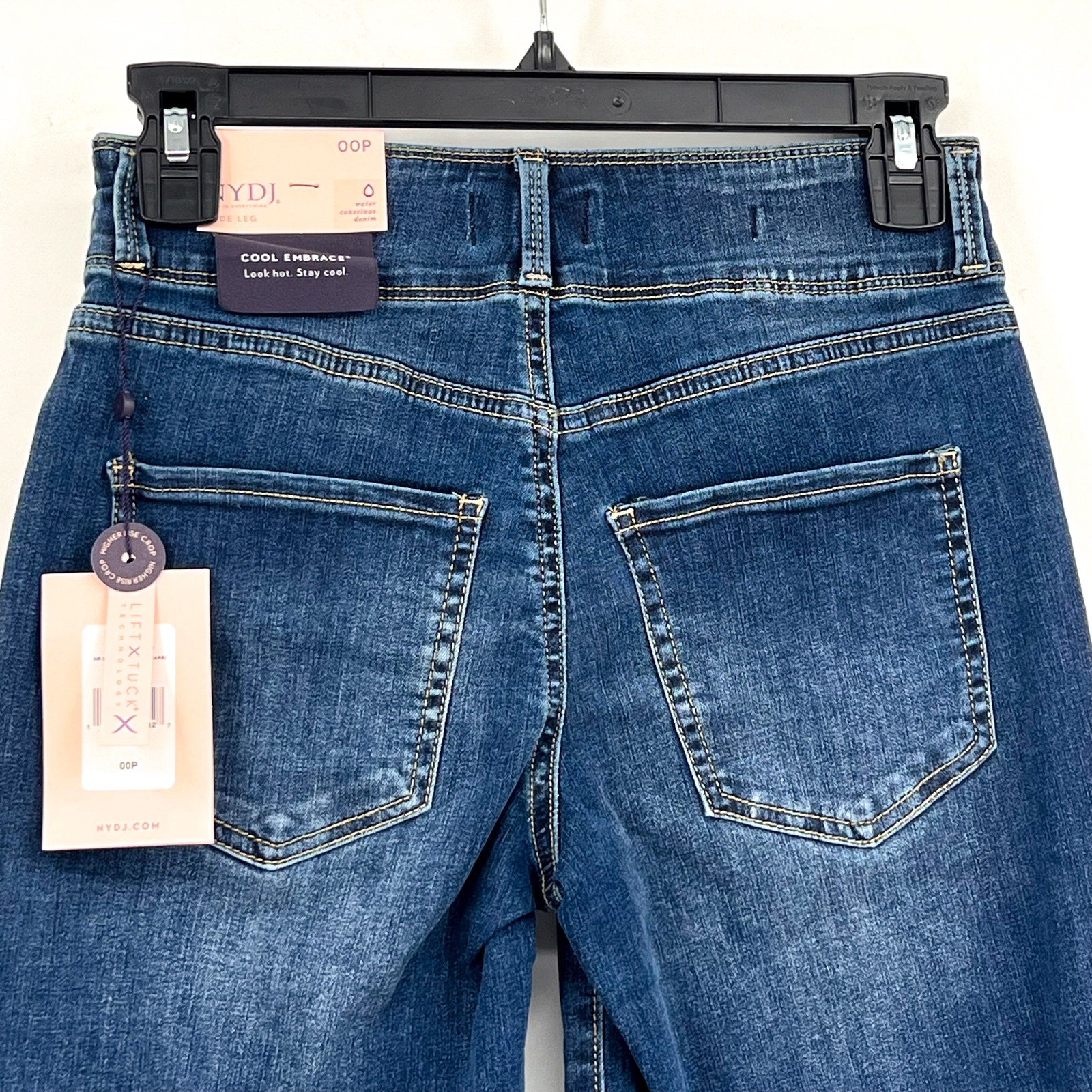 NYDJ Womens Major Wide Leg Capri Jeans 00 PETITE Serendipity Blue NWT