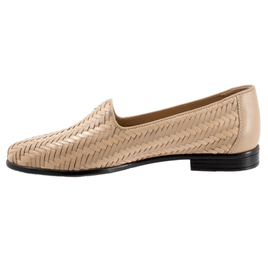 Trotters Womens Liz III Loafers US 7.5 Narrow Brown Woven Leather Slip-On NWOB