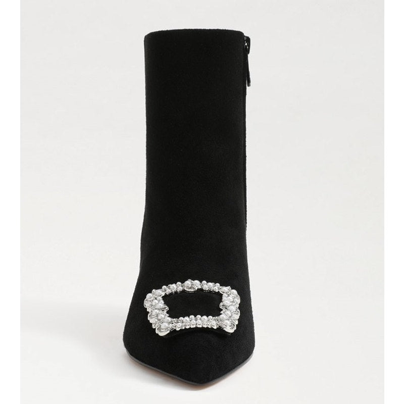 Sam Edelman Womens Ulissa Luster Ankle Bootie US 7.5 Black Suede Rhinestone NWOB