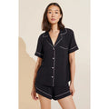 EBERJEY Gisele Relaxed Short PJ Set Medium Black Pink Sorbet TENCEL Modal NWT