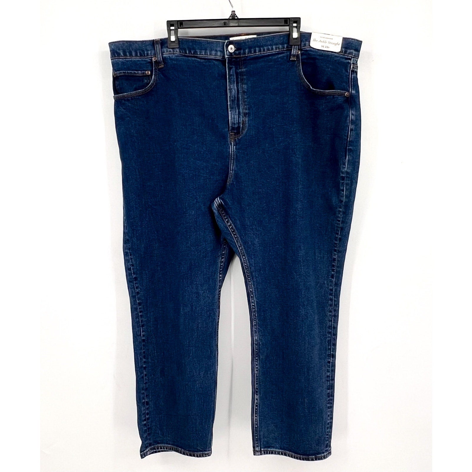 ABERCROMBIE & FITCH Women Ultra High Ankle Straight Jeans Size 36 US 22 Blue NWT