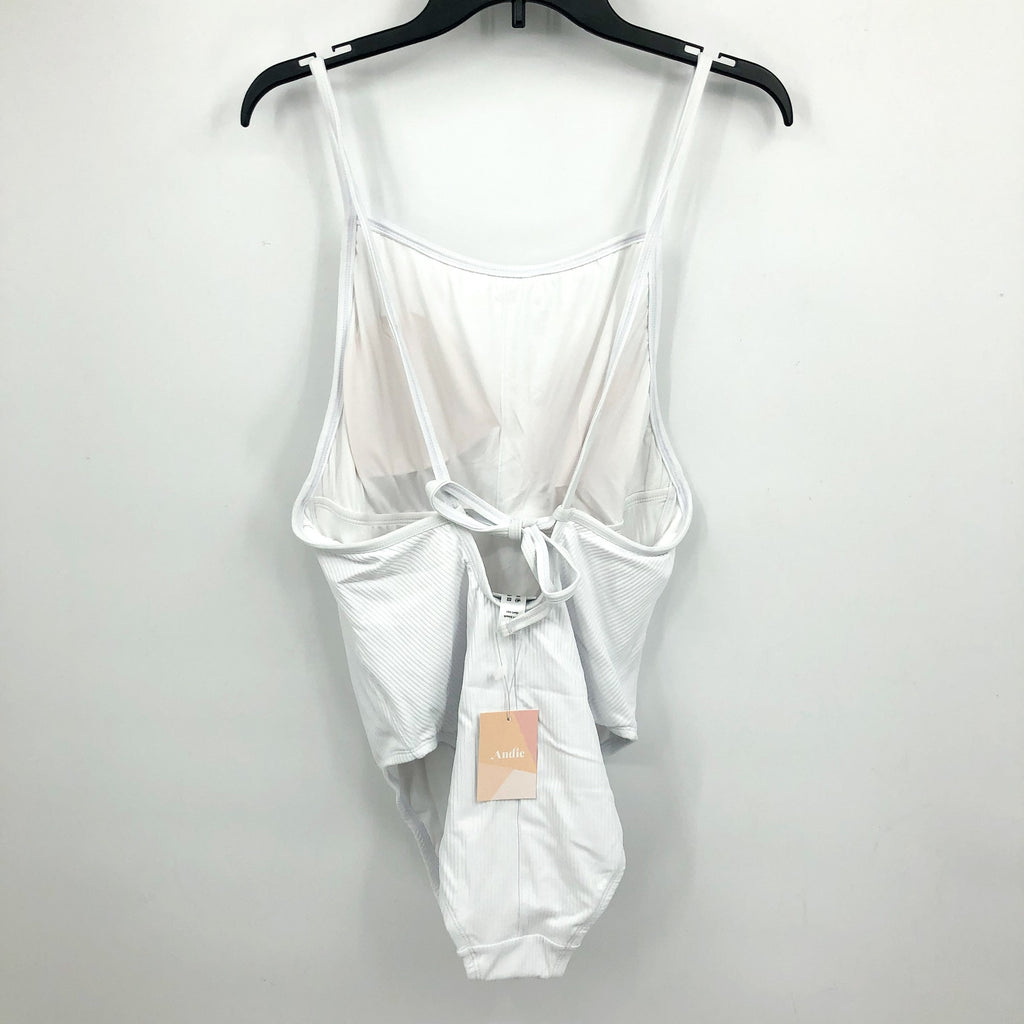 ANDIE SWIM Paloma One Piece Swimsuit XXL 18 Tall White Ribbed